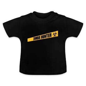 zombie hunter Halloween quote - Baby Organic T-Shirt with Round Neck - black - Front