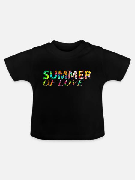Summer of Love - Baby Bio-T-Shirt mit Rundhals - Schwarz