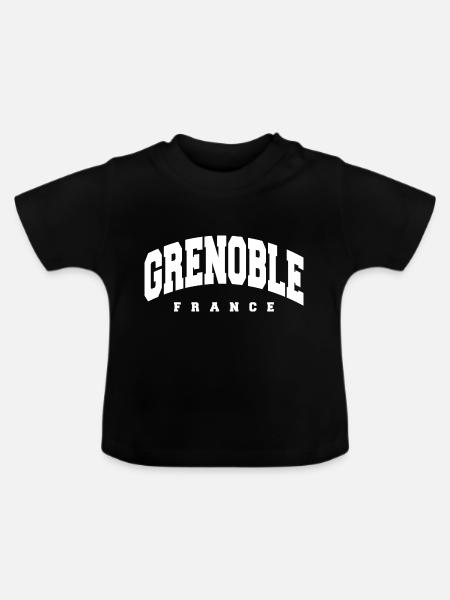 Grenoble - Baby Bio-T-Shirt mit Rundhals - Schwarz