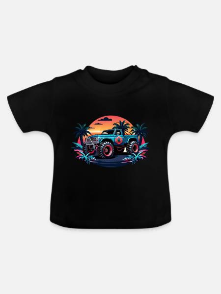 OFF ROAD - Baby Bio-T-Shirt mit Rundhals - Schwarz