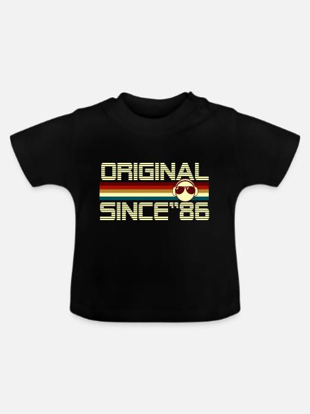 Seit 86 - Baby Bio-T-Shirt mit Rundhals - Schwarz