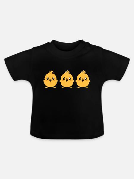 Küken - Baby Bio-T-Shirt mit Rundhals - Schwarz