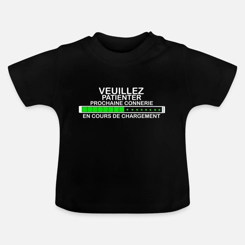 connerie en cours - T-shirt bio col rond Bébé - noir