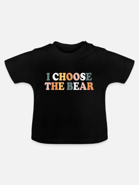 Ich wähle den Bären - Baby Bio-T-Shirt mit Rundhals - Schwarz