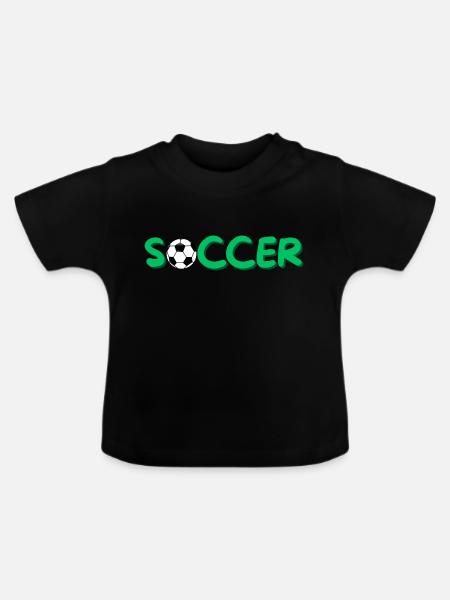 Soccer - Baby Bio-T-Shirt mit Rundhals - Schwarz