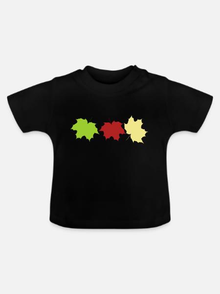 Herbstlaub - Baby Bio-T-Shirt mit Rundhals - Schwarz