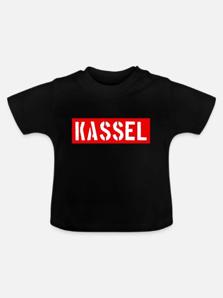 Kassel - Hessen - Fulda - Baby Bio-T-Shirt mit Rundhals - Schwarz