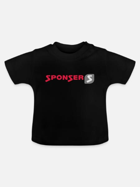 Sponser Logo klein - Baby Bio-T-Shirt mit Rundhals - Schwarz