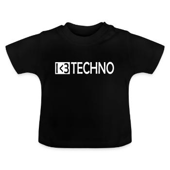 Ich liebe Techno Rave Raver - Baby Bio-T-Shirt mit Rundhals - Schwarz - Vorne