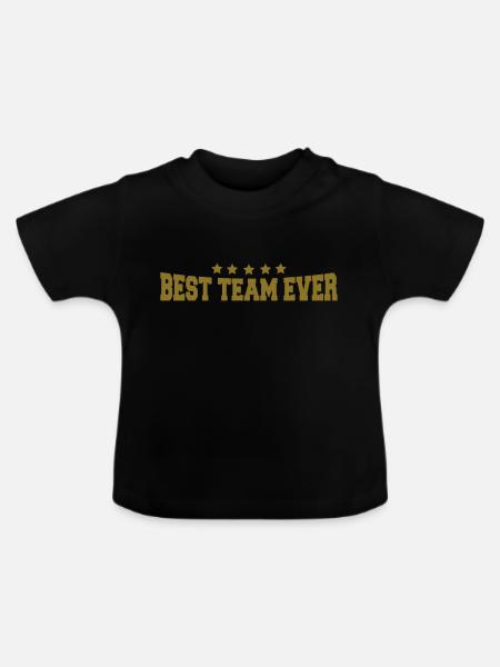 Beste Team aller Zeiten - Baby Bio-T-Shirt mit Rundhals - Schwarz