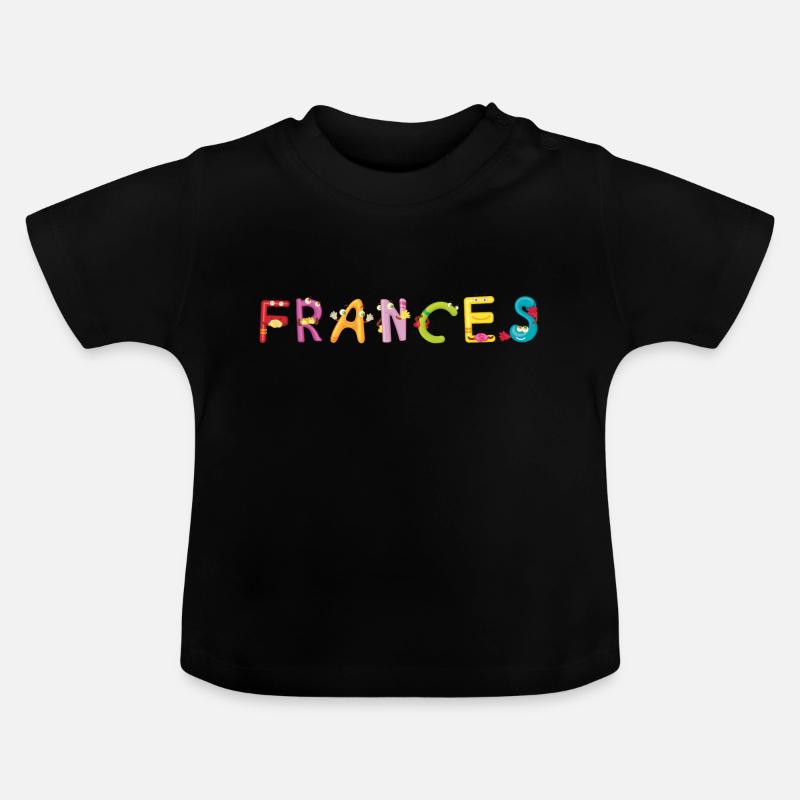 Frances - T-shirt bio col rond Bébé - noir