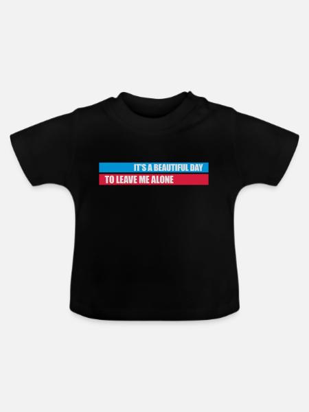 leave me alone day - Baby Bio-T-Shirt mit Rundhals - Schwarz