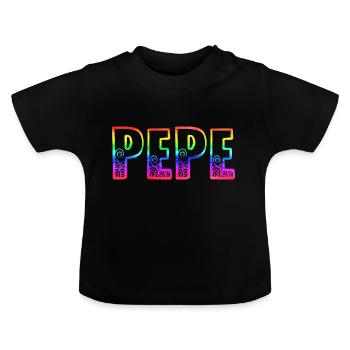 Pepe RS Rainbow - Baby Organic T-Shirt with Round Neck - black - Front