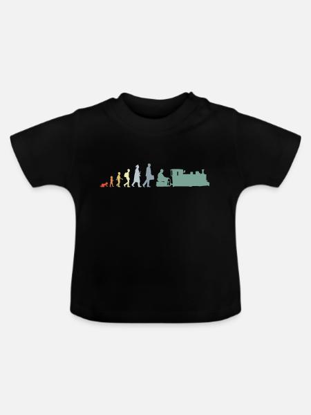 Trainspotter Evolution - Baby Bio-T-Shirt mit Rundhals - Schwarz