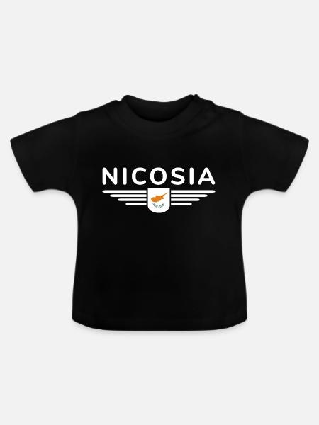 Nikosia Design – Hauptstadt Zyperns - Baby Bio-T-Shirt mit Rundhals - Schwarz