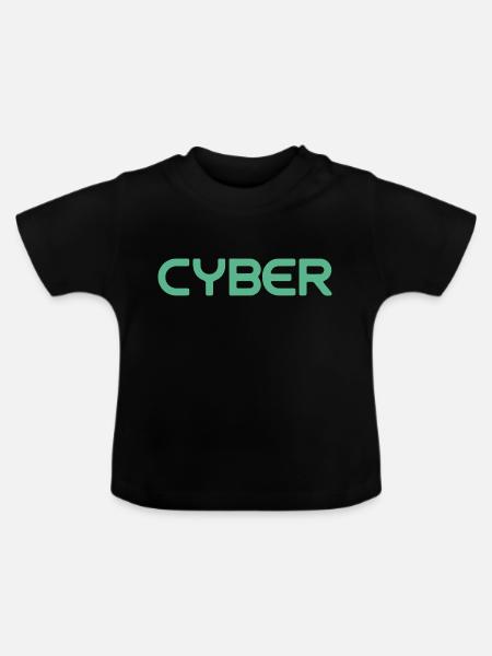 CYBER (Englisch) - Baby Bio-T-Shirt mit Rundhals - Schwarz
