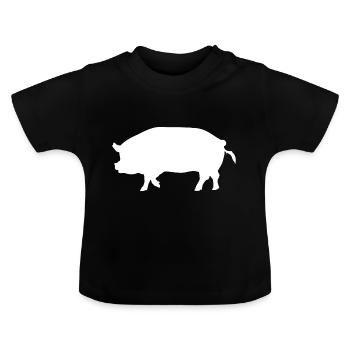 Schwein - Baby Bio-T-Shirt mit Rundhals - Schwarz - Vorne