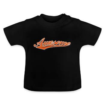 awesome beauty princess - Baby Bio-T-Shirt mit Rundhals - Schwarz - Vorne