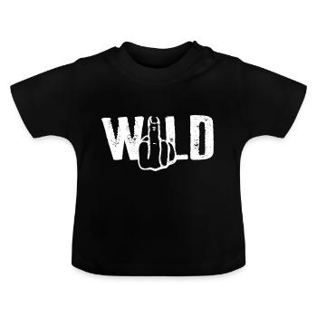 Mode doigt d’honneur WILD - T-shirt bio col rond Bébé - noir - Devant