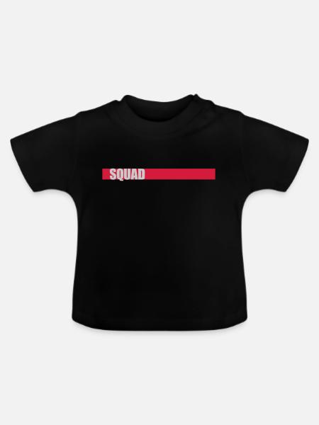 Balken Squad Anführer Team - Baby Bio-T-Shirt mit Rundhals - Schwarz