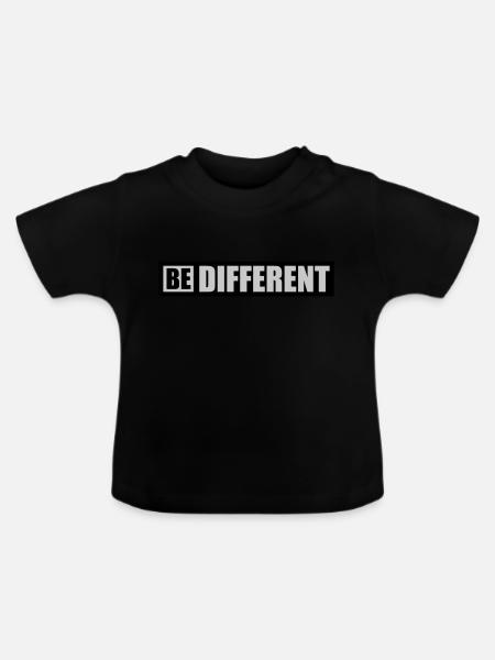 Be different Logo Design - Baby Bio-T-Shirt mit Rundhals - Schwarz