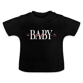 Baby Life lettering - Baby Organic T-Shirt with Round Neck - black - Front