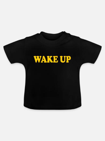 Wake up - Baby Bio-T-Shirt mit Rundhals - Schwarz