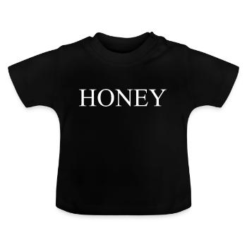 Miel / Honig - T-shirt bio col rond Bébé - noir - Devant