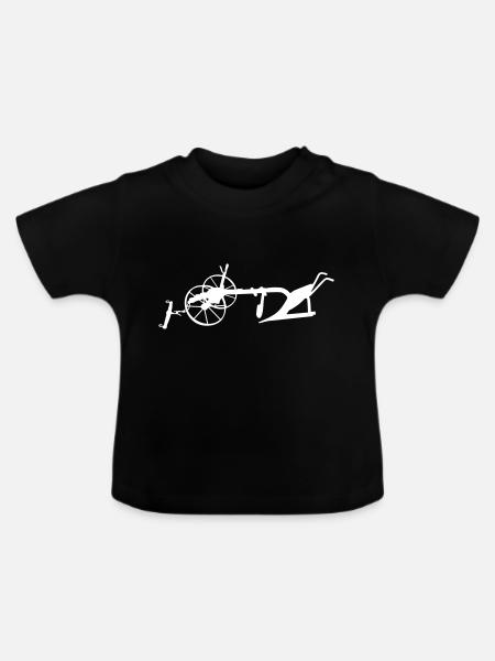 alter Pflug_va1 - Baby Bio-T-Shirt mit Rundhals - Schwarz