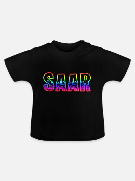 saar rs regenbogen - Baby Bio-T-Shirt mit Rundhals - Schwarz