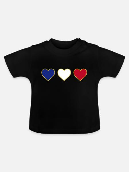 Ich liebe Frankreich Herz - Baby Bio-T-Shirt mit Rundhals - Schwarz