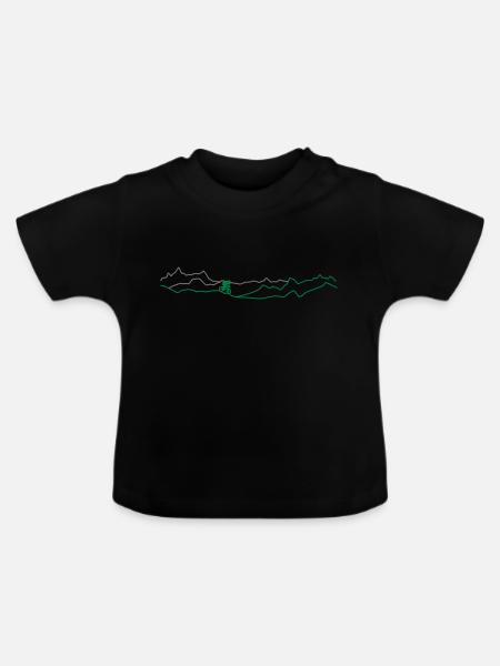Biking im Gebirge - Baby Bio-T-Shirt mit Rundhals - Schwarz