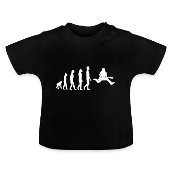 Guitariste Evolution Guitar player guitare rock - T-shirt bio col rond Bébé - noir - Devant