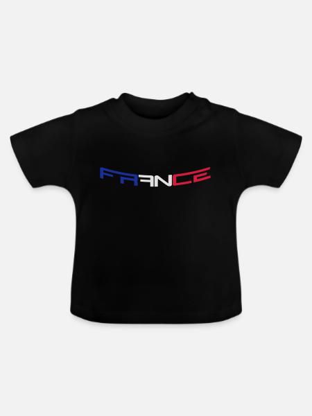 France - Baby Bio-T-Shirt mit Rundhals - Schwarz