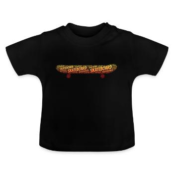 Skateboard Retro Skater Stunt Skateboarding - Baby Bio-T-Shirt mit Rundhals - Schwarz - Vorne