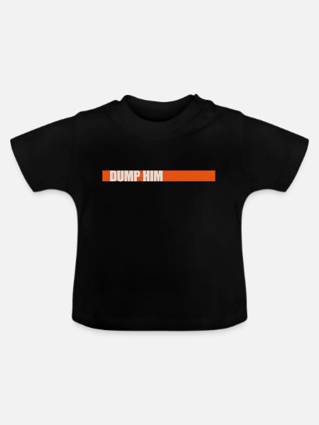 dump him Zitat Logo - Baby Bio-T-Shirt mit Rundhals - Schwarz
