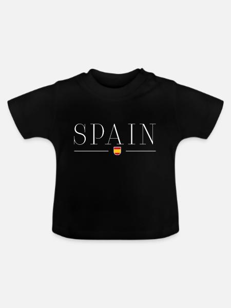 Ich liebe Spanien - Baby Bio-T-Shirt mit Rundhals - Schwarz