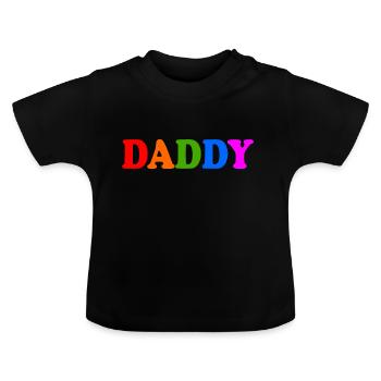 Daddy - Baby Organic T-Shirt with Round Neck - black - Front