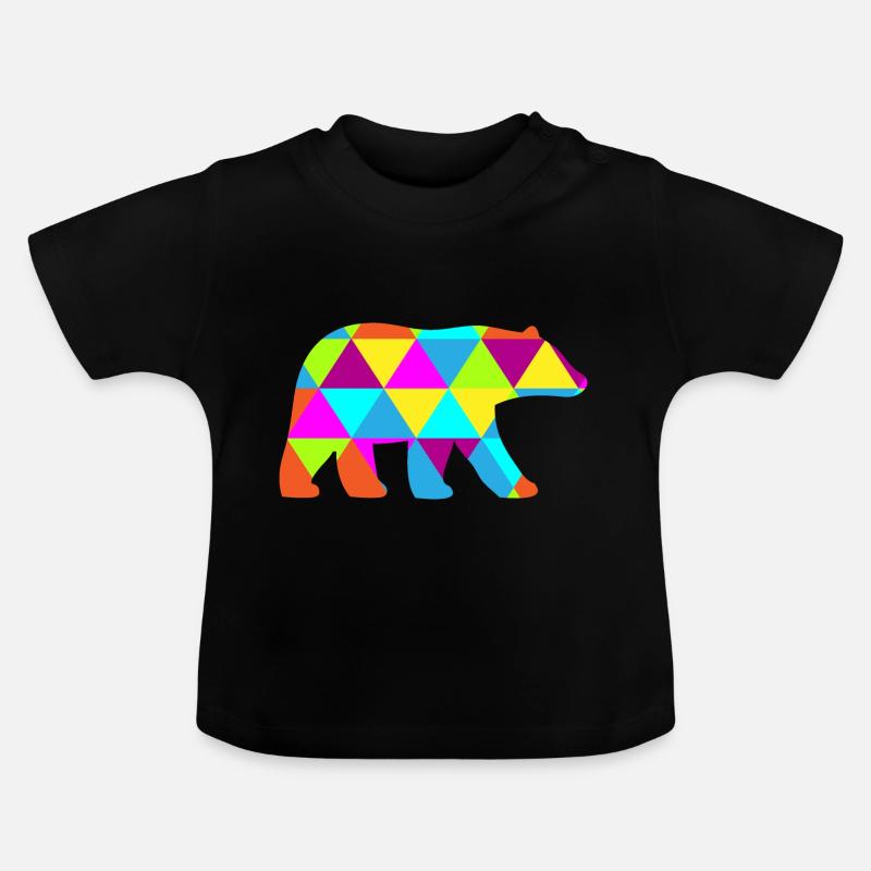 Ours polygone - T-shirt bio col rond Bébé - noir