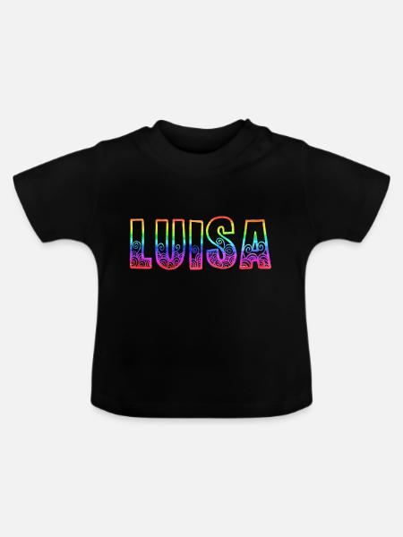 luisa rs regenbogen - Baby Bio-T-Shirt mit Rundhals - Schwarz