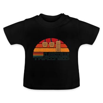 Manual gear shift Stick shift - Baby Organic T-Shirt with Round Neck - black - Front