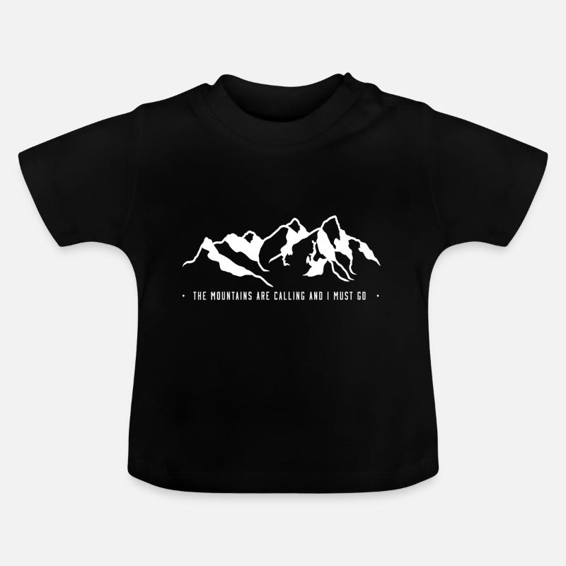 Montagnes Alpines Alpinisme - T-shirt bio col rond Bébé - noir