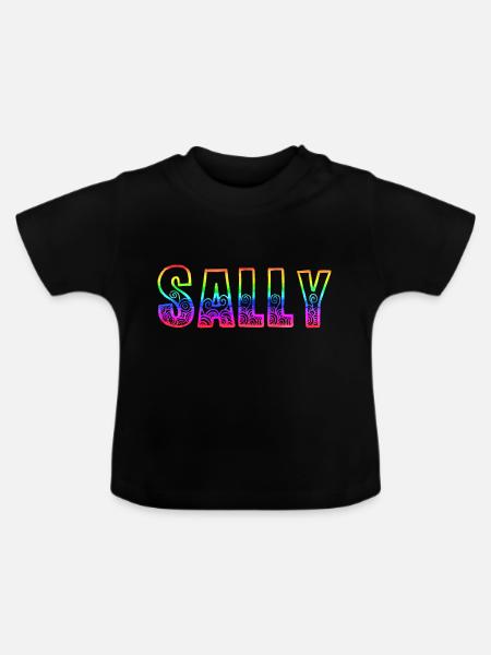 sally rs regenbogen - Baby Bio-T-Shirt mit Rundhals - Schwarz