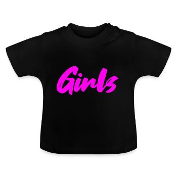 Filles - T-shirt bio col rond Bébé - noir - Devant