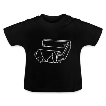 rouleau vide de papier hygiénique - T-shirt bio col rond Bébé - noir - Devant