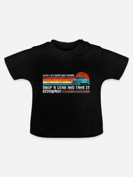 Drifting Tuning Straßenrennen Straße - Baby Bio-T-Shirt mit Rundhals - Schwarz
