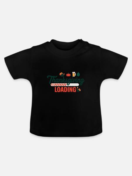 Thanksgiving Loading Erntedankfest Ladebalken - Baby Bio-T-Shirt mit Rundhals - Schwarz