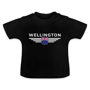 T-shirt Wellington pour les fans néo-zélandais - T-shirt bio col rond Bébé - noir - Devant