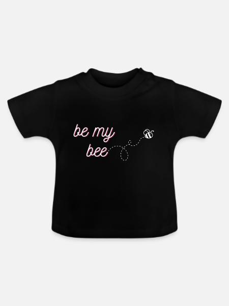 be my bee - Baby Bio-T-Shirt mit Rundhals - Schwarz