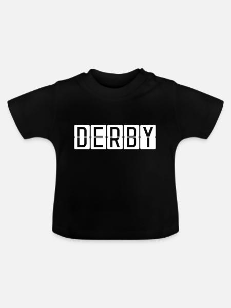 Derby Flughafentafel - Baby Bio-T-Shirt mit Rundhals - Schwarz
